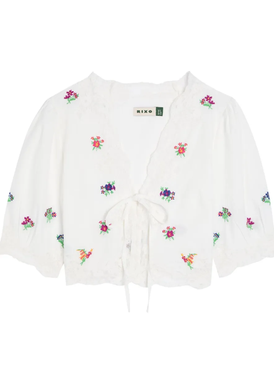 Ursula floral-embroidered cotton top