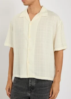 Vacation checked-weave cotton shirt