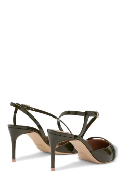 Valeria 70 patent slingback pumps