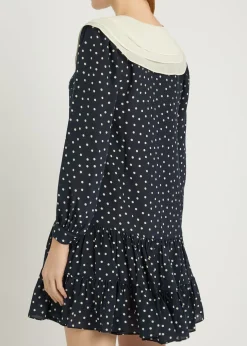 Valetta polka dot silk-chiffon mini dress