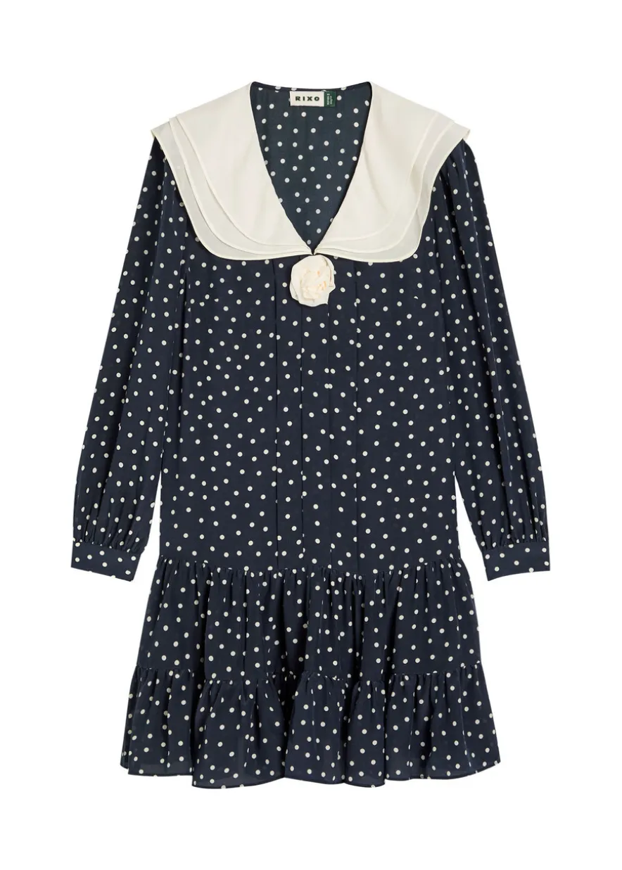 Valetta polka dot silk-chiffon mini dress