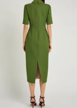 Valetta wool-crepe midi dress