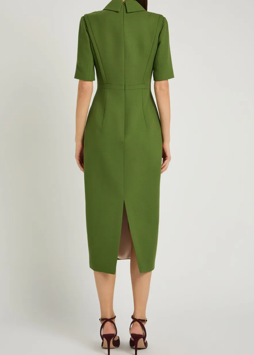 Valetta wool-crepe midi dress