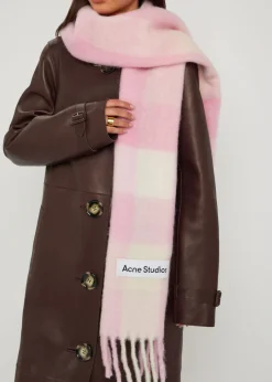 Vally checked wool-blend scarf