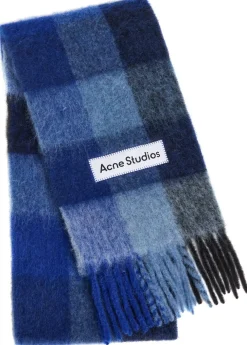 Vally checked wool-blend scarf