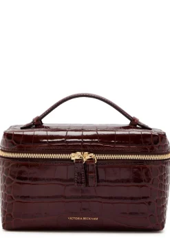 Vanity crocodile-effect glossed leather cross-body bag