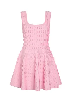 Vanna scalloped knit mini dress
