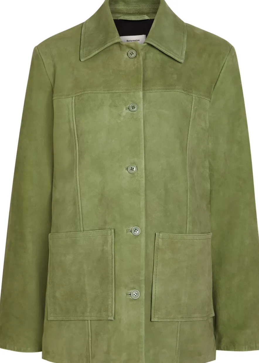 Veda Lincoln panelled suede jacket