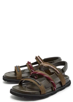 Vera Isla grosgrain and leather sandals