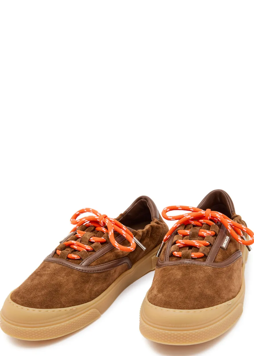 Vera Leisure leather-trim suede sneakers
