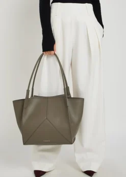 Victoria panelled leather tote bag