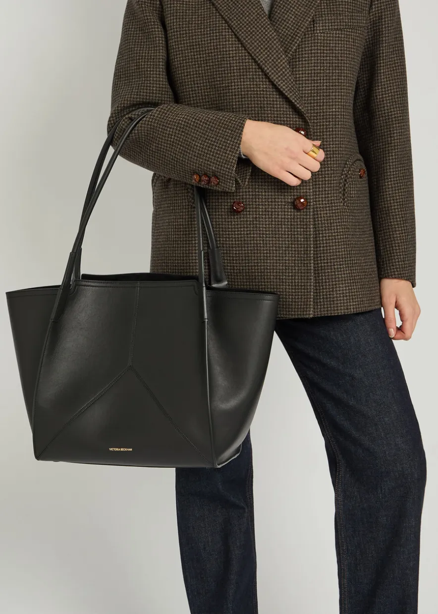 Victoria small panelled leather tote