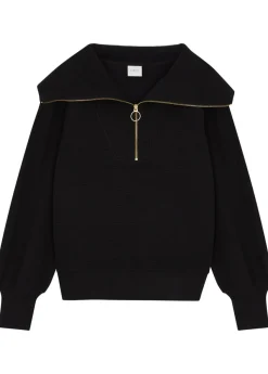 Vine ribbed stretch-cotton half-zip sweatshirt