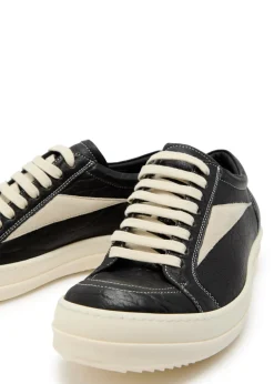 Vintage panelled grained leather sneakers