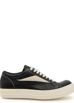 Vintage panelled grained leather sneakers