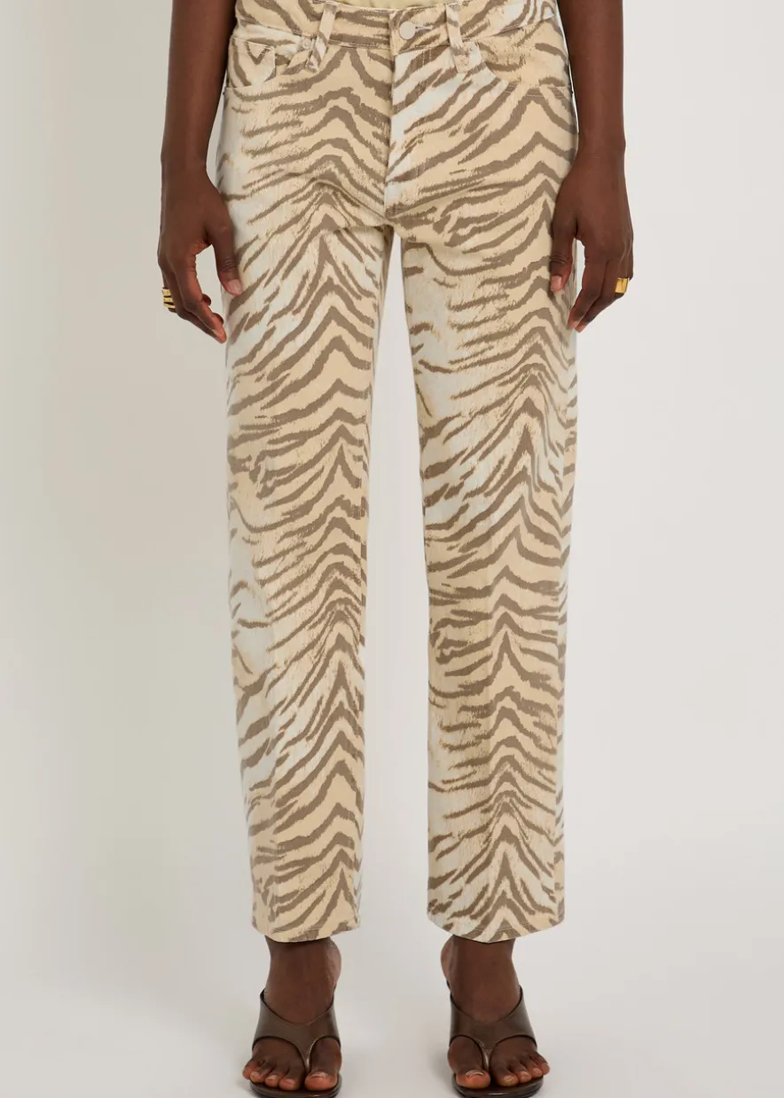 Vintage Straight Ankle tiger-print jeans
