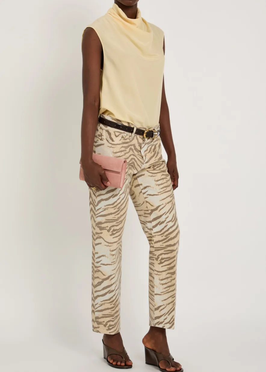 Vintage Straight Ankle tiger-print jeans