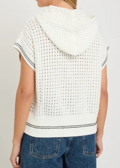 Vittoria hooded open-knit cotton jumper