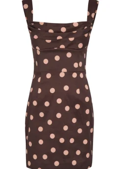Vivanne polka-dot slubbed-poplin mini dress