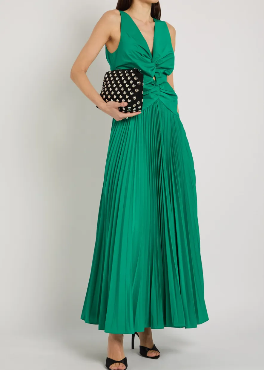 Vivianne pleated woven midi dress