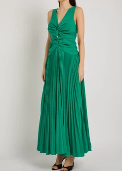 Vivianne pleated woven midi dress