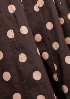 Vivianne polka-dot slubbed-poplin midi dress