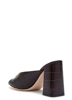 90 Vlogo crocodile-effect leather mules