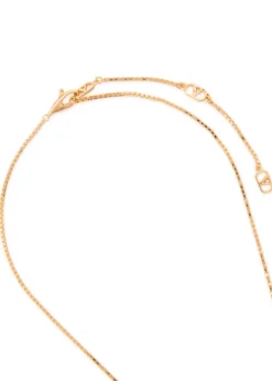 VLogo crystal-embellished two-toned necklace