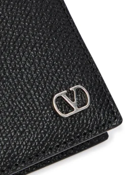 VLogo grained leather wallet