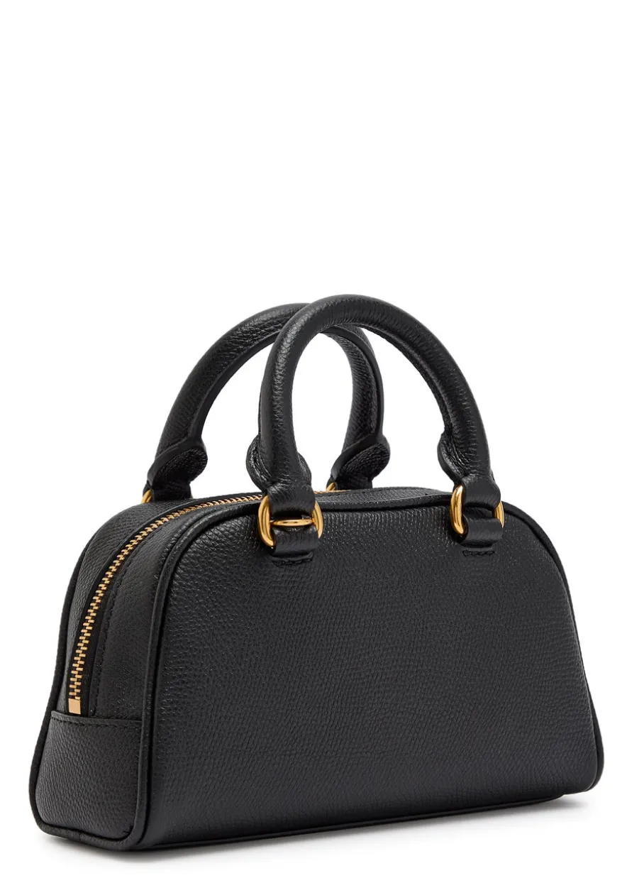 VLogo mini pebbled leather top handle bag