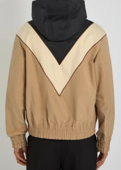 VLogo panelled hooded stretch-shell jacket