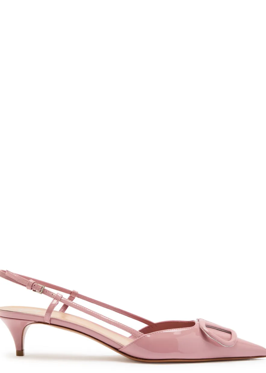 VLogo 40 patent leather slingback pumps