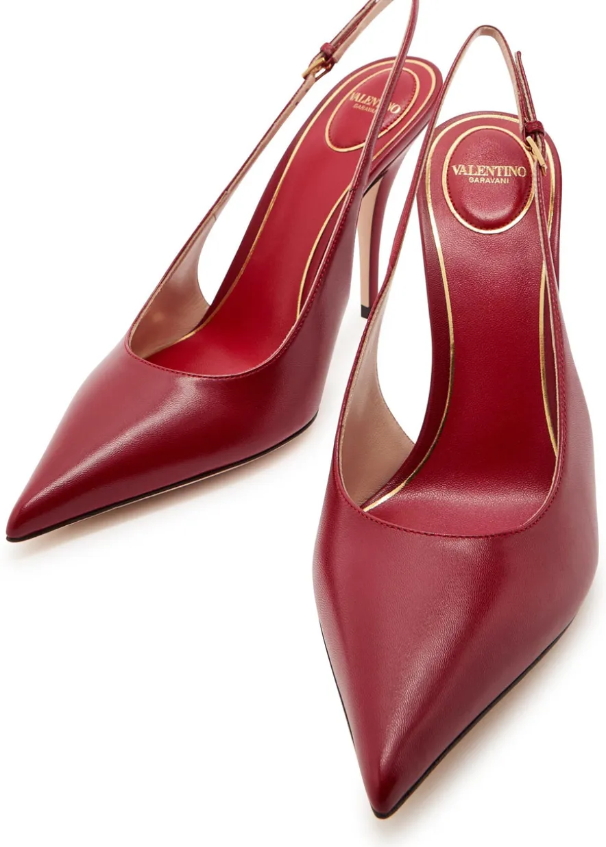 100 VLogo slingback pumps