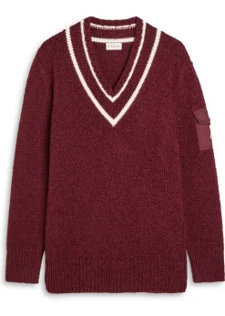 V-neck knitted jumper