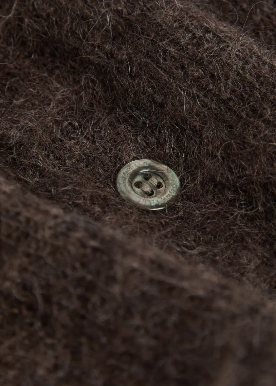 V-neck mohair-blend cardigan