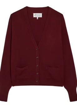 V-neck wool cardigan