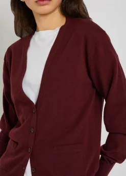V-neck wool cardigan