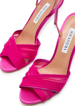 Voile 85 cross-over satin sandals