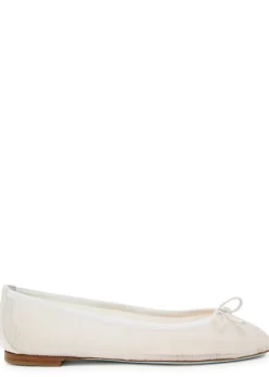 Voile mesh and satin ballet flats