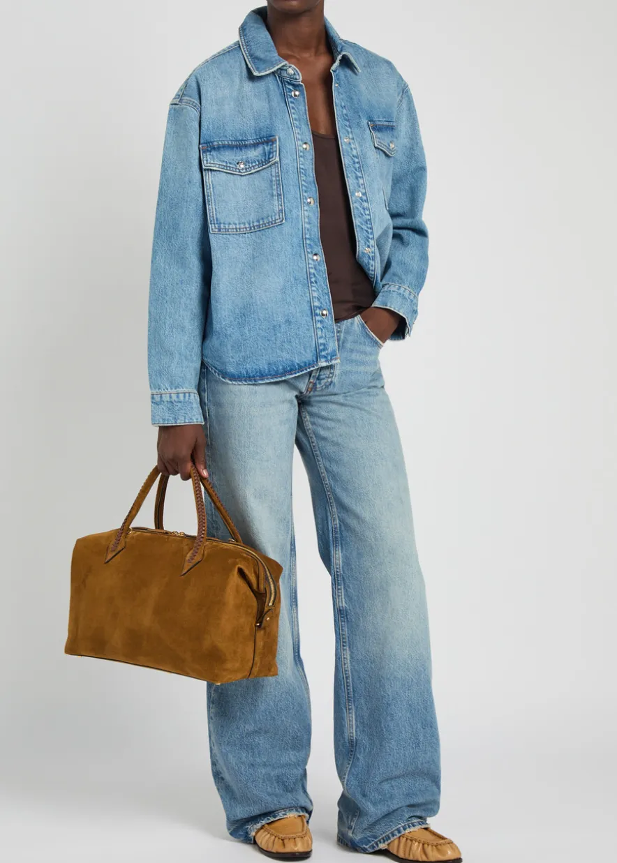 Vérité City suede top handle bag