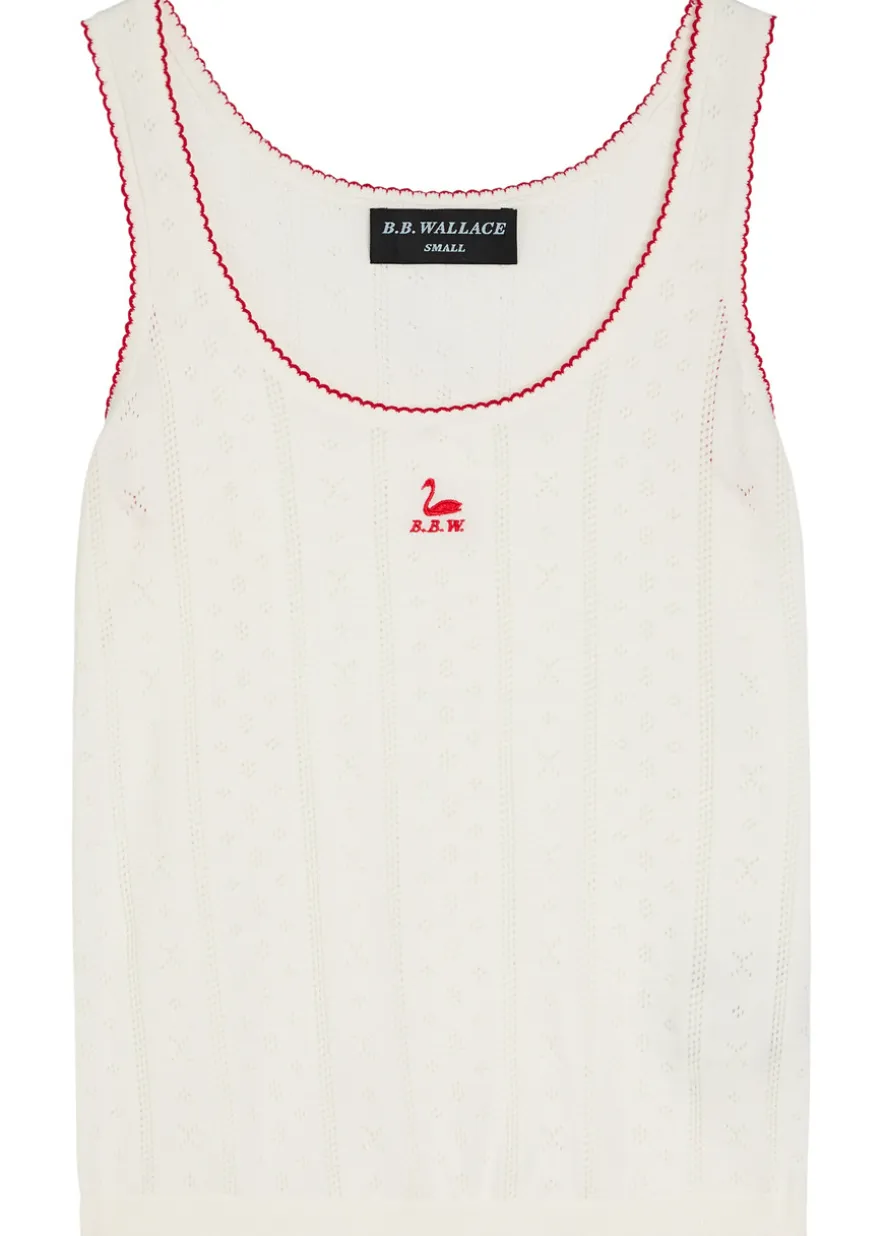 Walker pointelle-knit cotton vest top