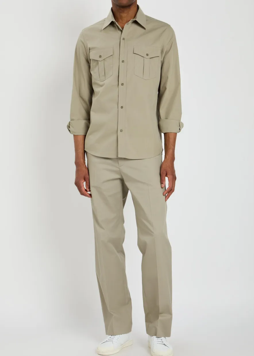 Warren cotton-poplin overshirt