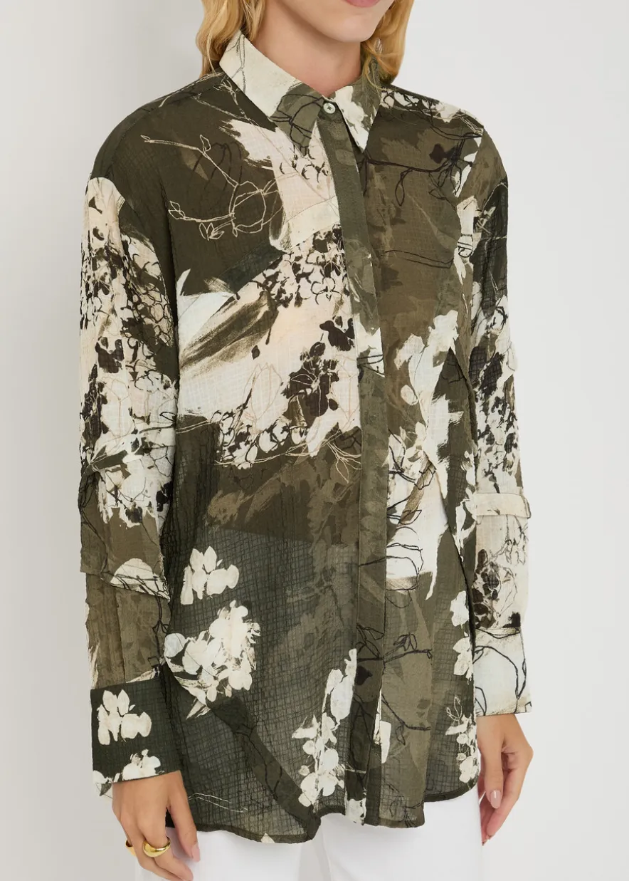 Warrent printed seersucker blouse