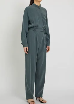 Washed twill jumpsuit