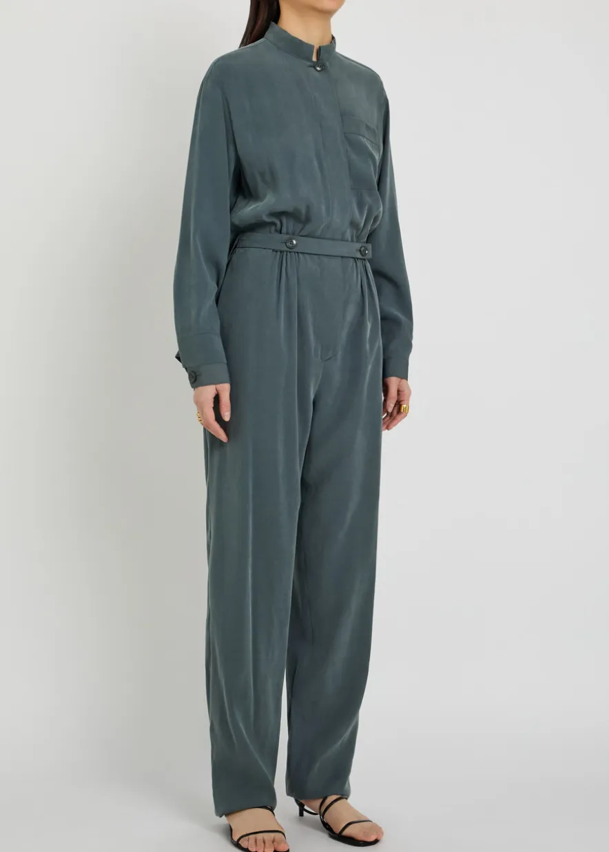 Washed twill jumpsuit