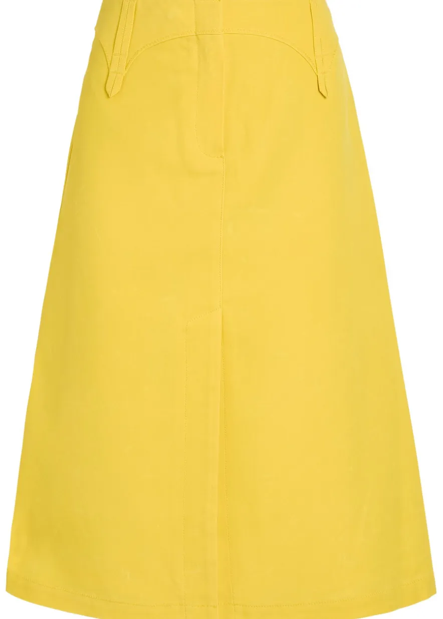 Waxed canvas midi skirt