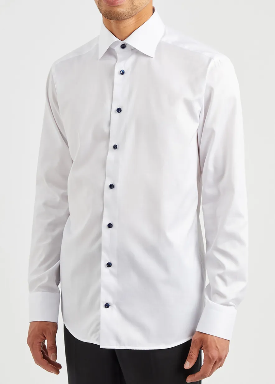 White cotton-twill shirt