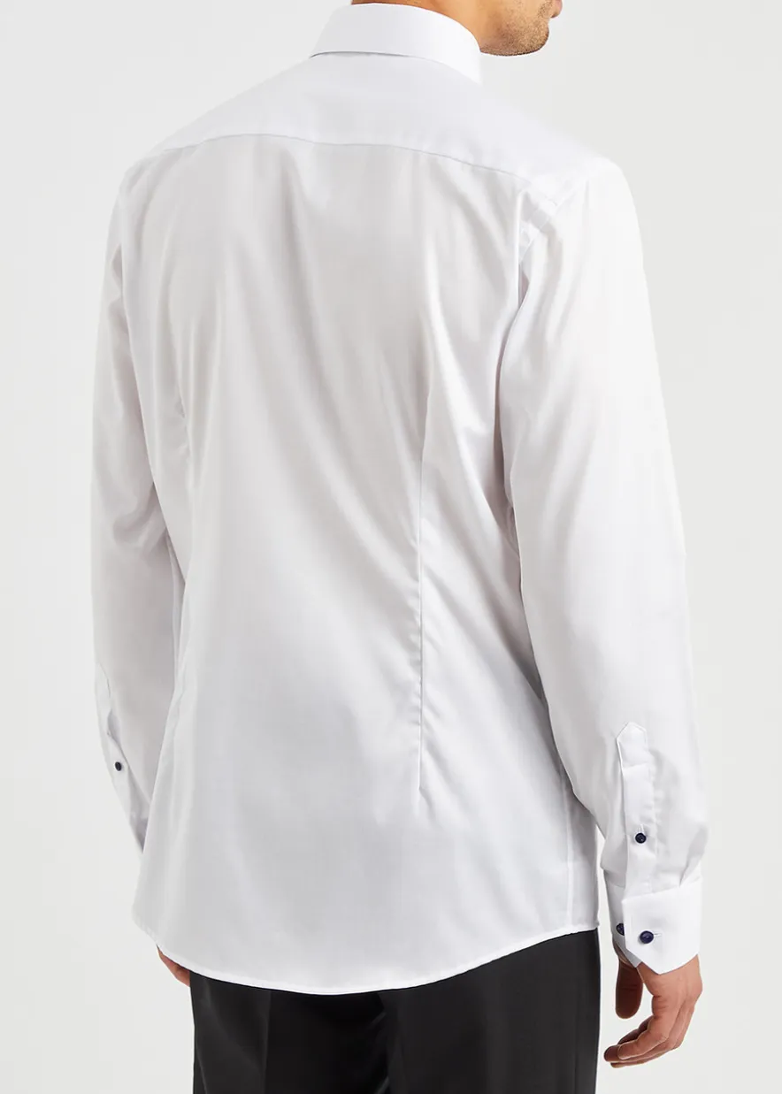 White cotton-twill shirt