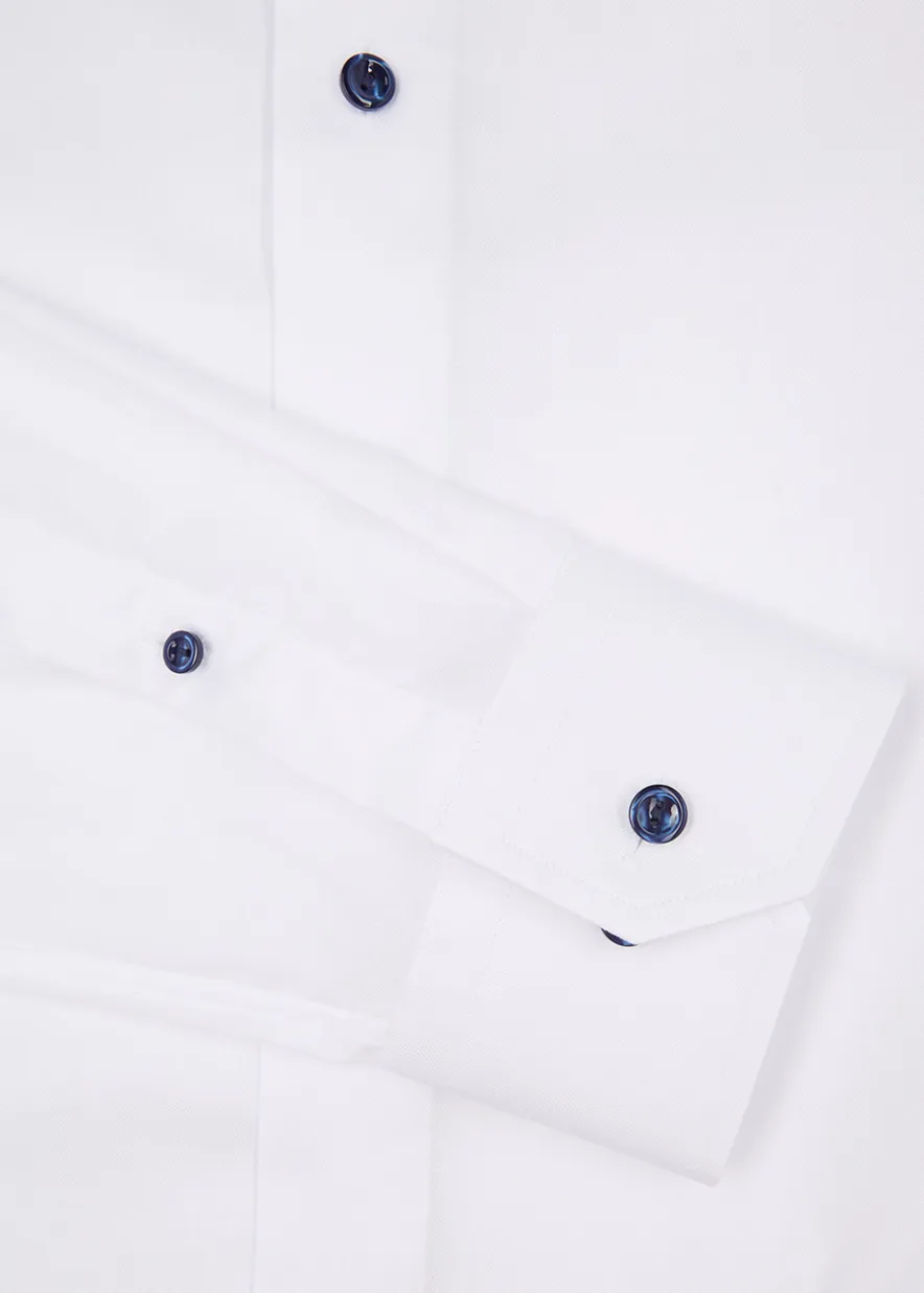 White cotton-twill shirt