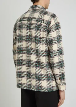 Whiting checked cotton-blend overshirt
